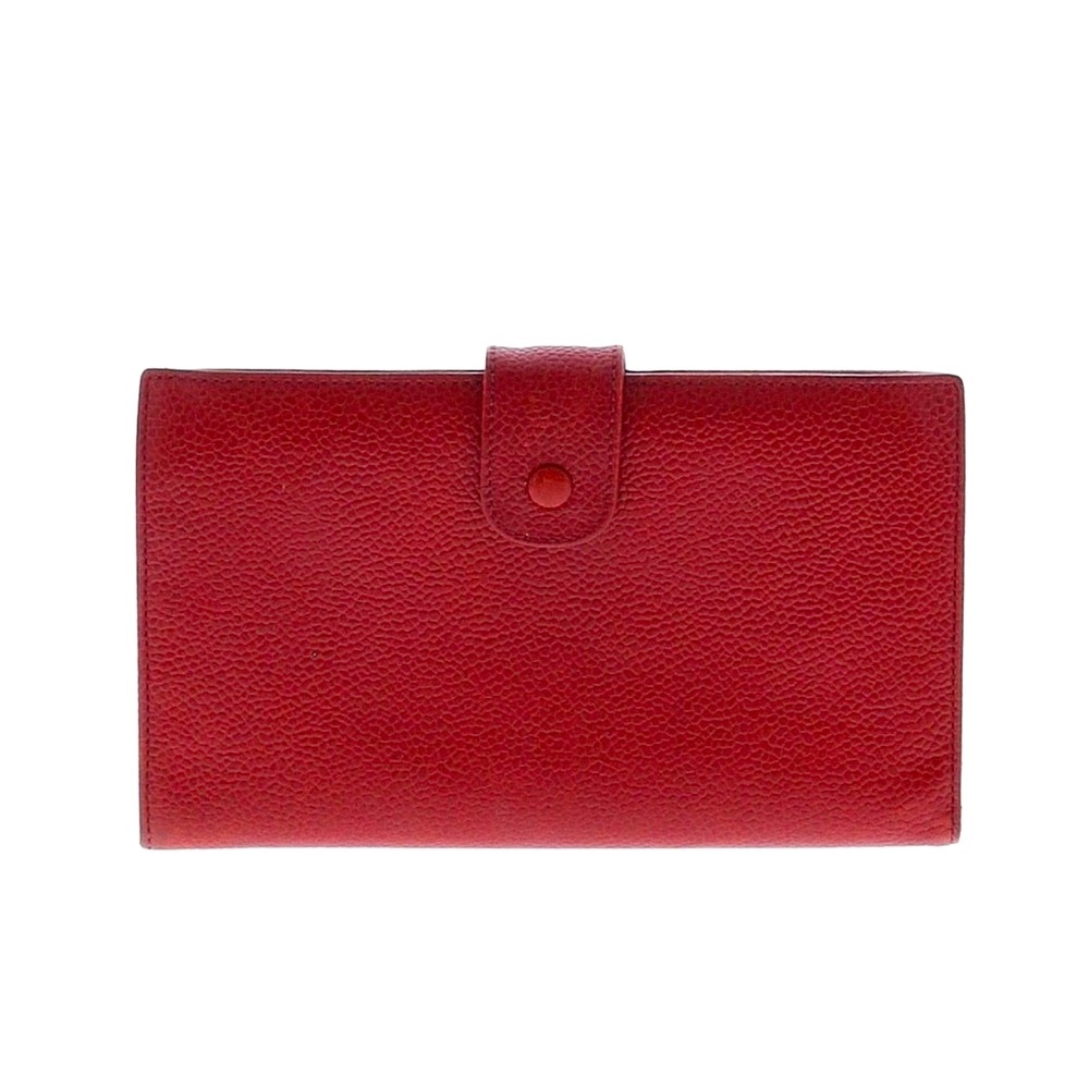 Chanel Red Caviar Leather Kiss-lock Wallet & COA - Picture 7 of 16